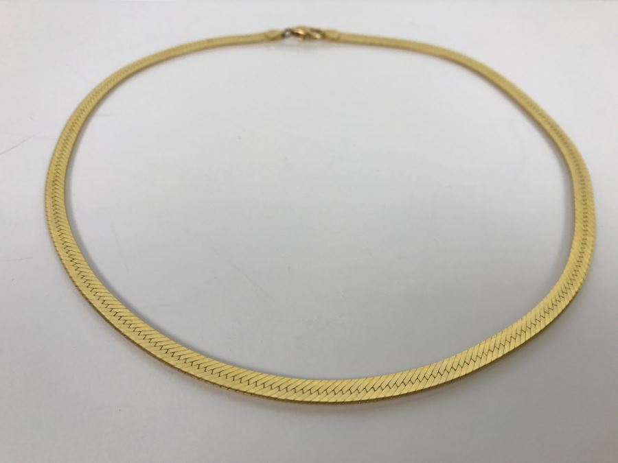 14K Yellow Gold Herringbone Heavy Chain 20.1g [Photo 4]