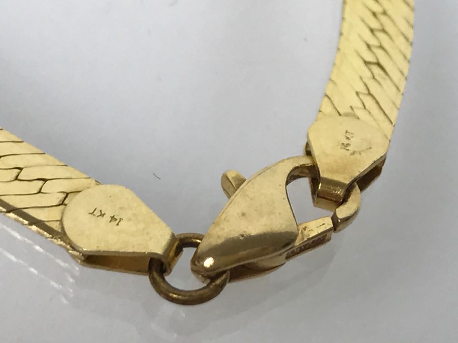 14K Yellow Gold Herringbone Heavy Chain 20.1g [Photo 11]