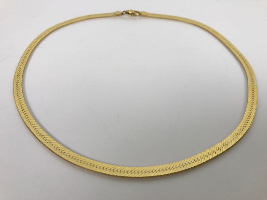 14K Yellow Gold Herringbone Heavy Chain 20.1g [Photo 8]