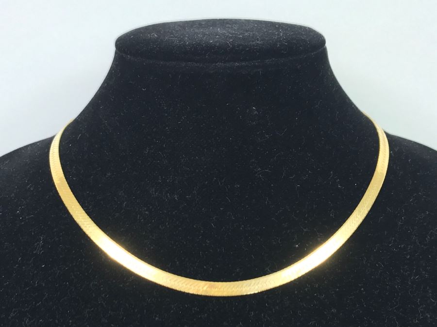 14K Yellow Gold Herringbone Heavy Chain 20.1g [Photo 3]