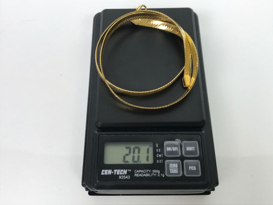 14K Yellow Gold Herringbone Heavy Chain 20.1g [Photo 12]