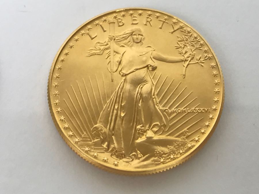 1986 1oz Fine Gold American Eagle $50 Coin Uncirculated - Has Reserve [Photo 2]