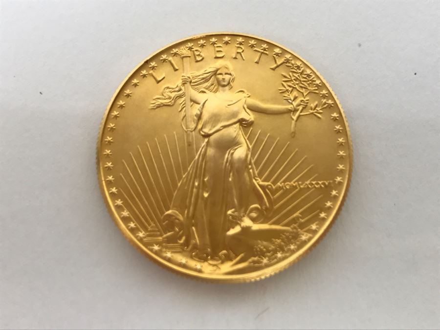 1986 1oz Fine Gold American Eagle $50 Coin Uncirculated - Has Reserve [Photo 3]