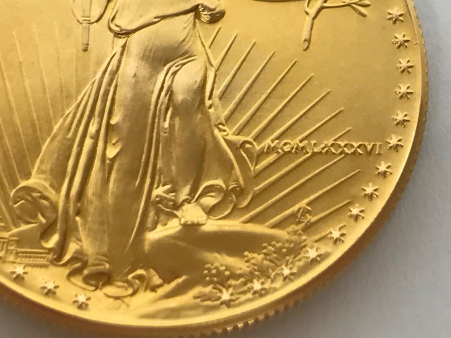 1986 1oz Fine Gold American Eagle $50 Coin Uncirculated - Has Reserve [Photo 4]
