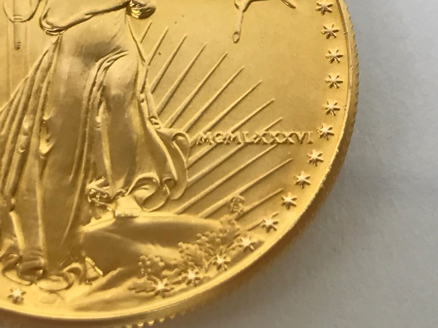 1986 1oz Fine Gold American Eagle $50 Coin Uncirculated - Has Reserve [Photo 4]