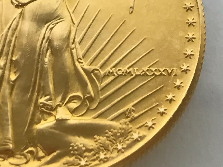 1986 1oz Fine Gold American Eagle $50 Coin Uncirculated - Has Reserve [Photo 3]