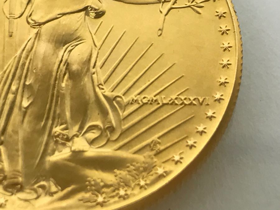 1986 1oz Fine Gold American Eagle $50 Coin Uncirculated - Has Reserve [Photo 3]