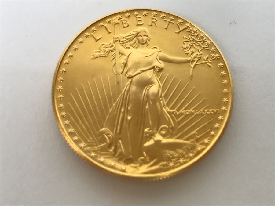 1986 1oz Fine Gold American Eagle $50 Coin Uncirculated - Has Reserve [Photo 2]