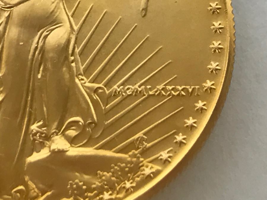 1986 1oz Fine Gold American Eagle $50 Coin Uncirculated - Has Reserve [Photo 3]
