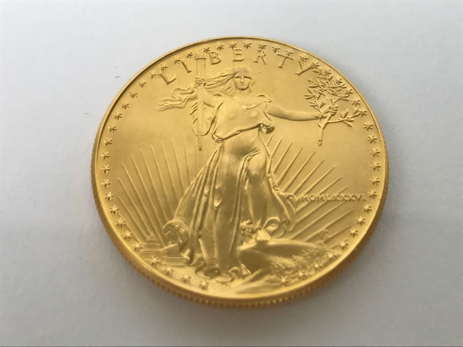 1986 1oz Fine Gold American Eagle $50 Coin Uncirculated - Has Reserve [Photo 2]