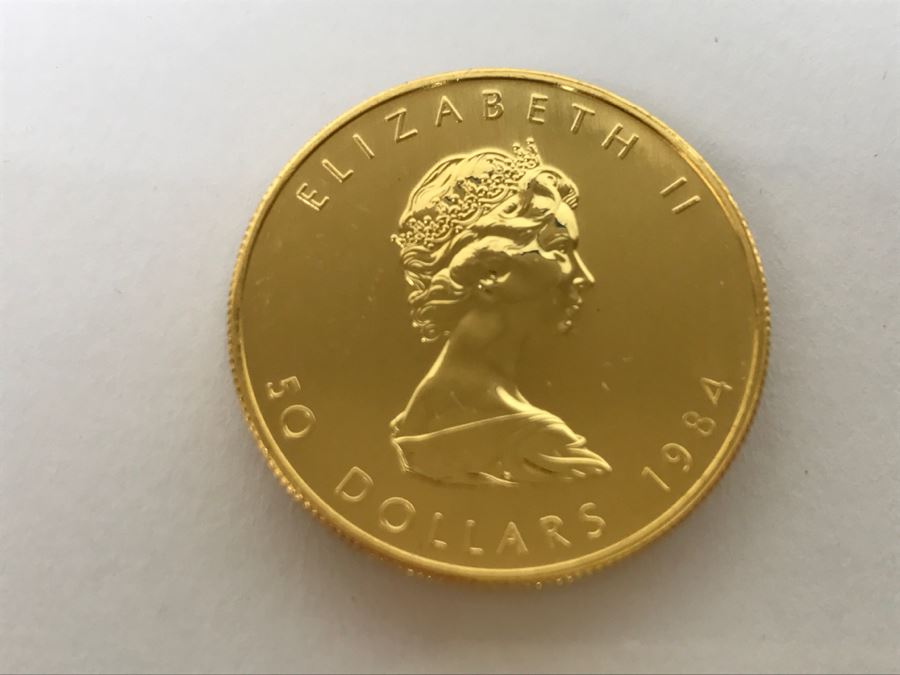 1984 Canada 1oz 50 Dollar Maple Leaf Gold Coin Uncirculated - Has Reserve