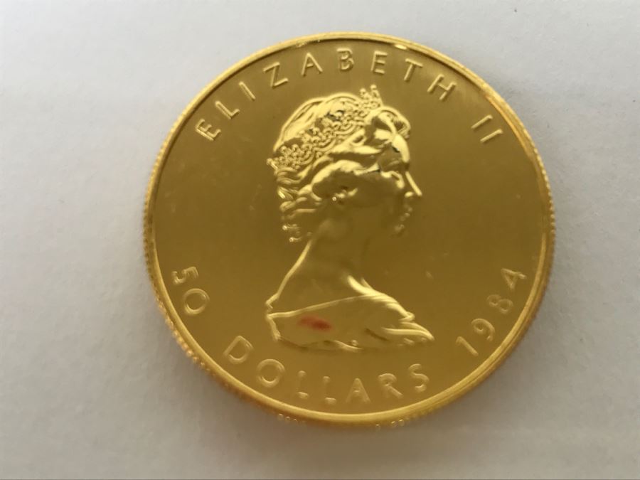 1984 Canada 1oz 50 Dollar Maple Leaf Gold Coin Uncirculated - Has Reserve [Photo 3]