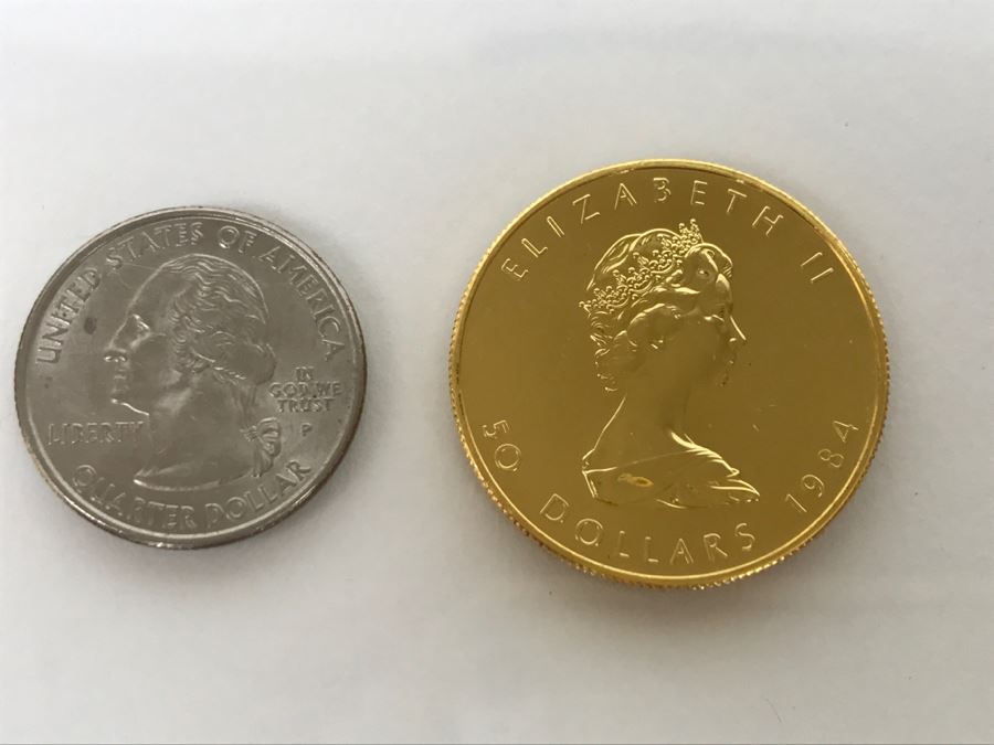 1984 Canada 1oz 50 Dollar Maple Leaf Gold Coin Uncirculated - Has Reserve [Photo 4]