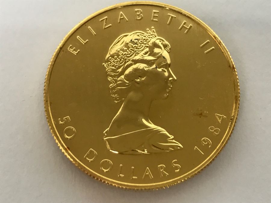 1984 Canada 1oz 50 Dollar Maple Leaf Gold Coin Uncirculated - Has Reserve