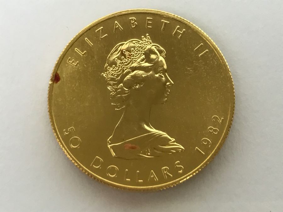 1982 Canada 1oz 50 Dollar Maple Leaf Gold Coin Uncirculated - Has Reserve