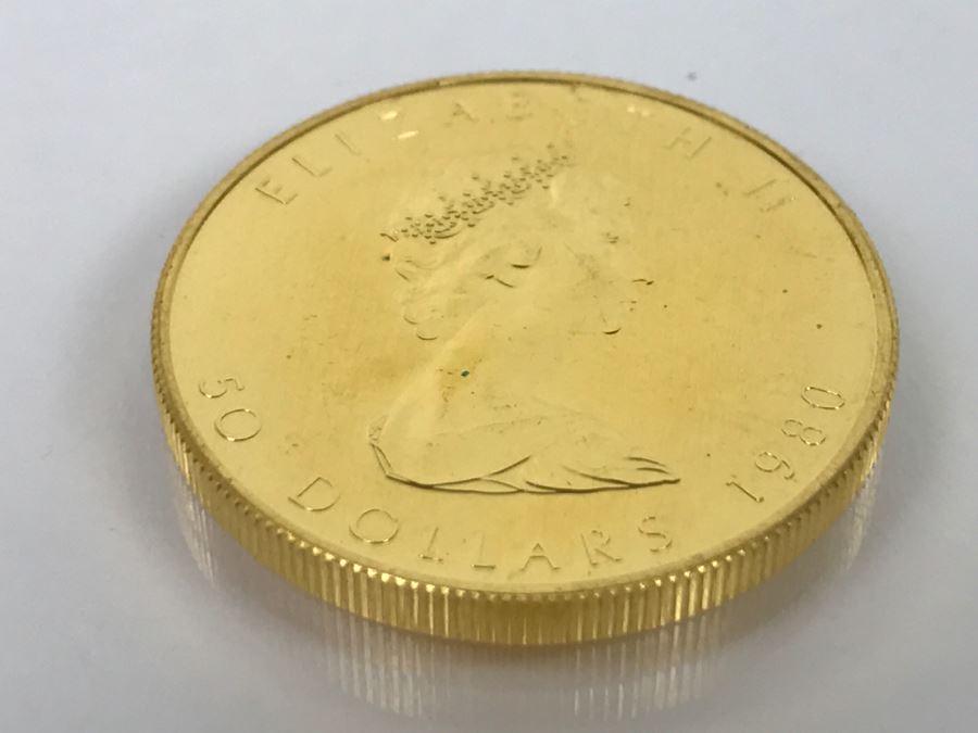 1980 Canada 1oz 50 Dollar Maple Leaf Gold Coin Uncirculated - Has Reserve [Photo 3]