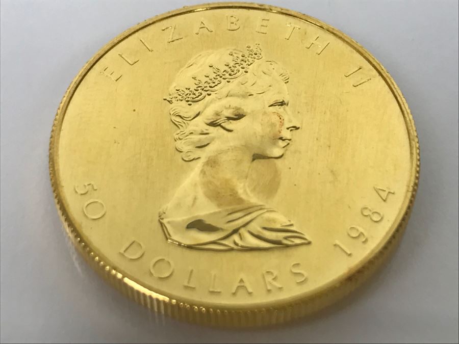 1984 Canada 1oz 50 Dollar Maple Leaf Gold Coin Uncirculated - Has Reserve [Photo 2]