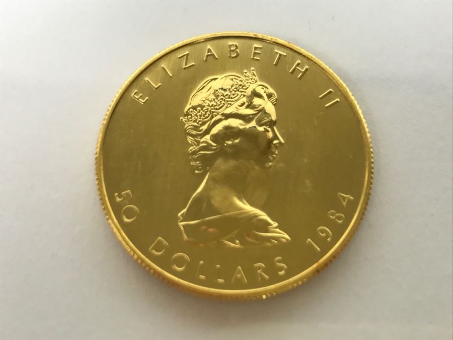 1984 Canada 1oz 50 Dollar Maple Leaf Gold Coin Uncirculated - Has Reserve [Photo 1]