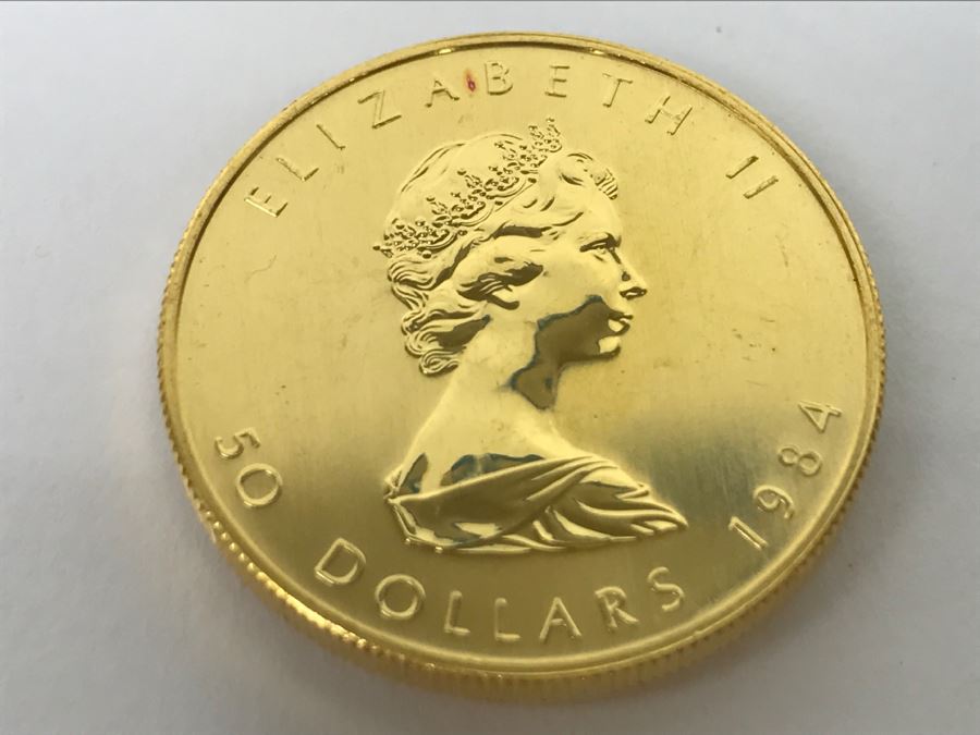 1984 Canada 1oz 50 Dollar Maple Leaf Gold Coin Uncirculated - Has Reserve [Photo 3]