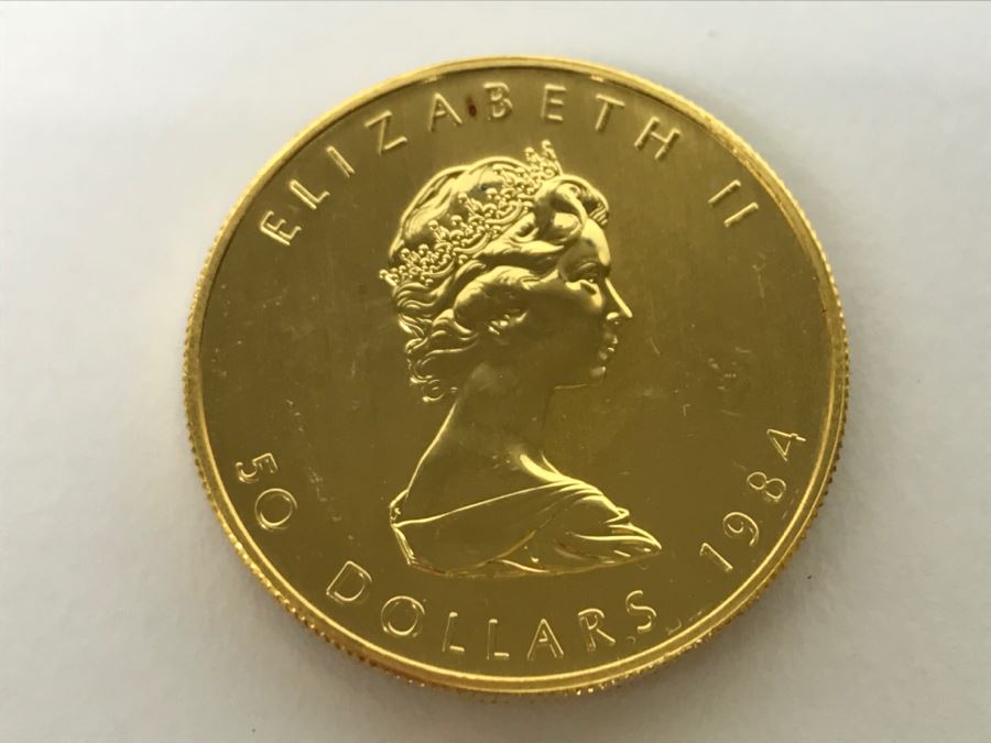 1984 Canada 1oz 50 Dollar Maple Leaf Gold Coin Uncirculated - Has Reserve [Photo 1]