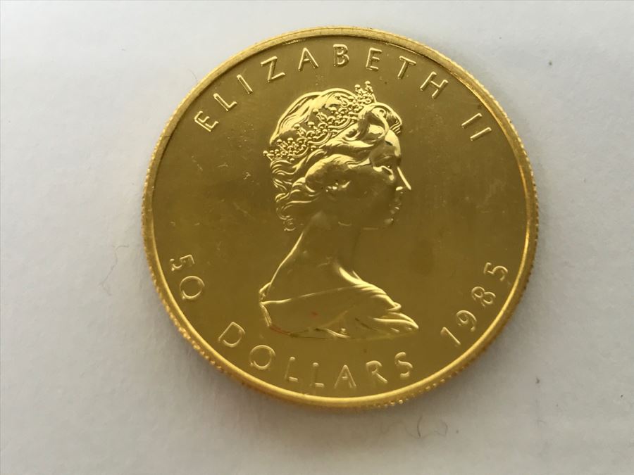 1985 Canada 1oz 50 Dollar Maple Leaf Gold Coin Uncirculated - Has Reserve [Photo 1]