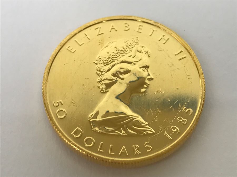 1985 Canada 1oz 50 Dollar Maple Leaf Gold Coin Uncirculated - Has Reserve [Photo 2]