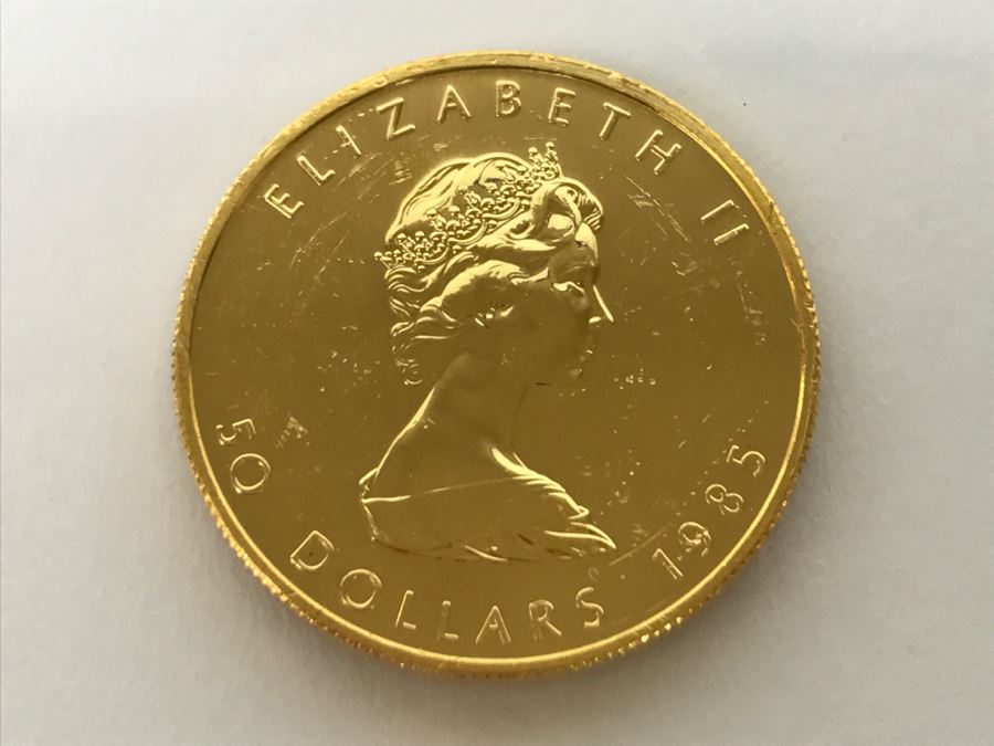 1985 Canada 1oz 50 Dollar Maple Leaf Gold Coin Uncirculated - Has Reserve [Photo 1]