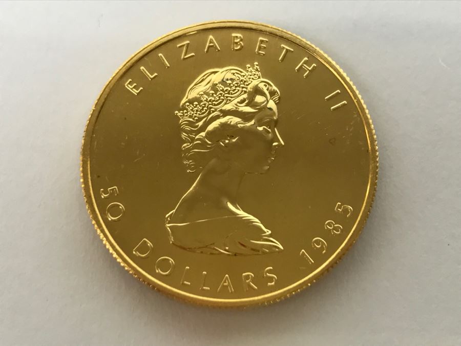 1985 Canada 1oz 50 Dollar Maple Leaf Gold Coin Uncirculated - Has Reserve [Photo 1]