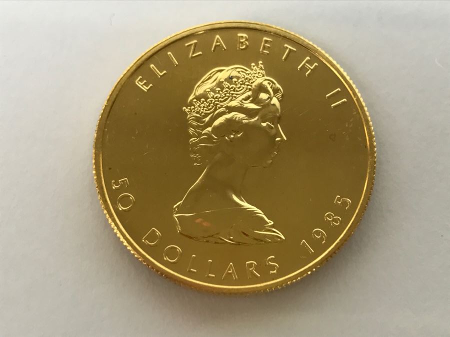1985 Canada 1oz 50 Dollar Maple Leaf Gold Coin Uncirculated - Has Reserve [Photo 2]
