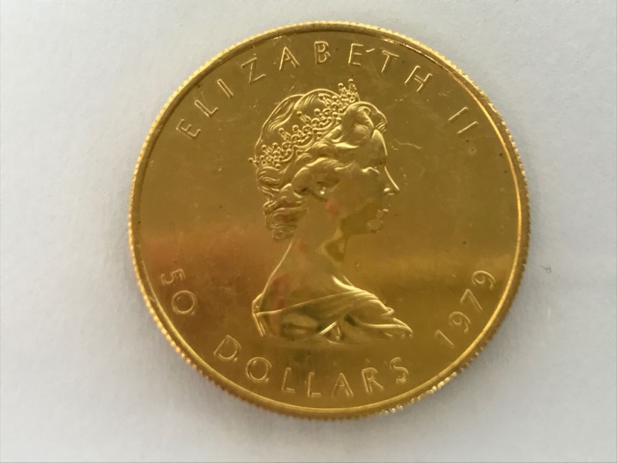 1979 Canada 1oz 50 Dollar Maple Leaf Gold Coin Uncirculated - Has Reserve [Photo 2]