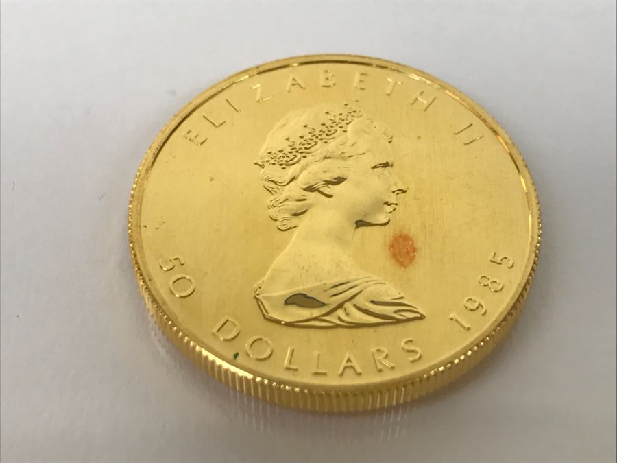 1985 Canada 1oz 50 Dollar Maple Leaf Gold Coin Uncirculated - Has Reserve [Photo 3]