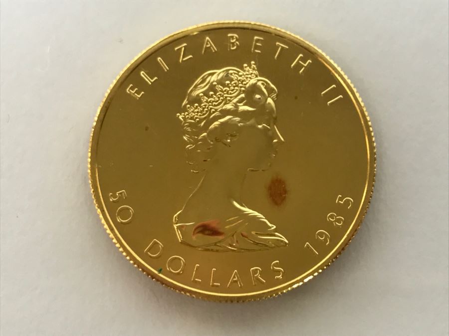 1985 Canada 1oz 50 Dollar Maple Leaf Gold Coin Uncirculated - Has Reserve [Photo 2]