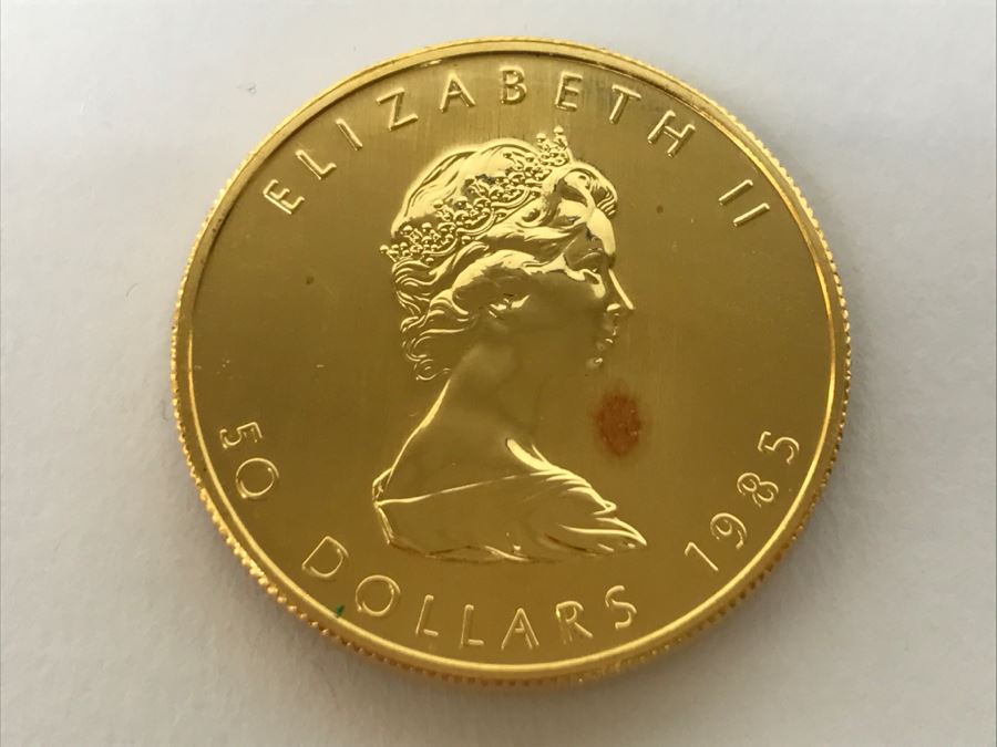 1985 Canada 1oz 50 Dollar Maple Leaf Gold Coin Uncirculated - Has Reserve [Photo 1]