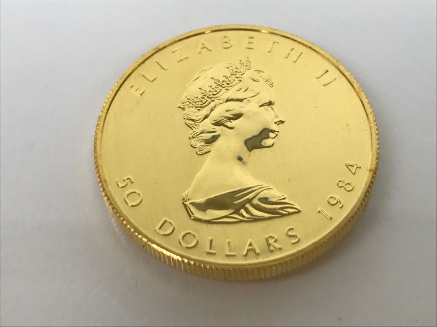 1984 Canada 1oz 50 Dollar Maple Leaf Gold Coin Uncirculated - Has Reserve [Photo 3]