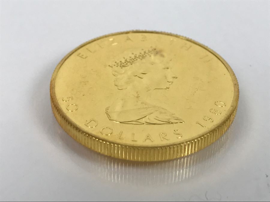 1980 Canada 1oz 50 Dollar Maple Leaf Gold Coin Uncirculated - Has Reserve [Photo 3]