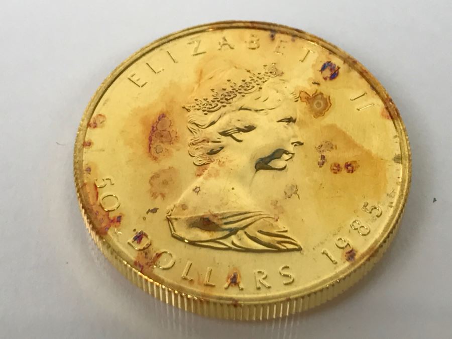 1985 Canada 1oz 50 Dollar Maple Leaf Gold Coin Uncirculated - Has Reserve [Photo 2]