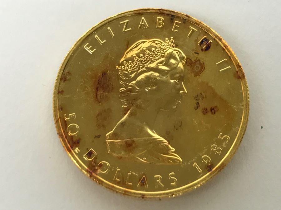 1985 Canada 1oz 50 Dollar Maple Leaf Gold Coin Uncirculated - Has Reserve [Photo 1]