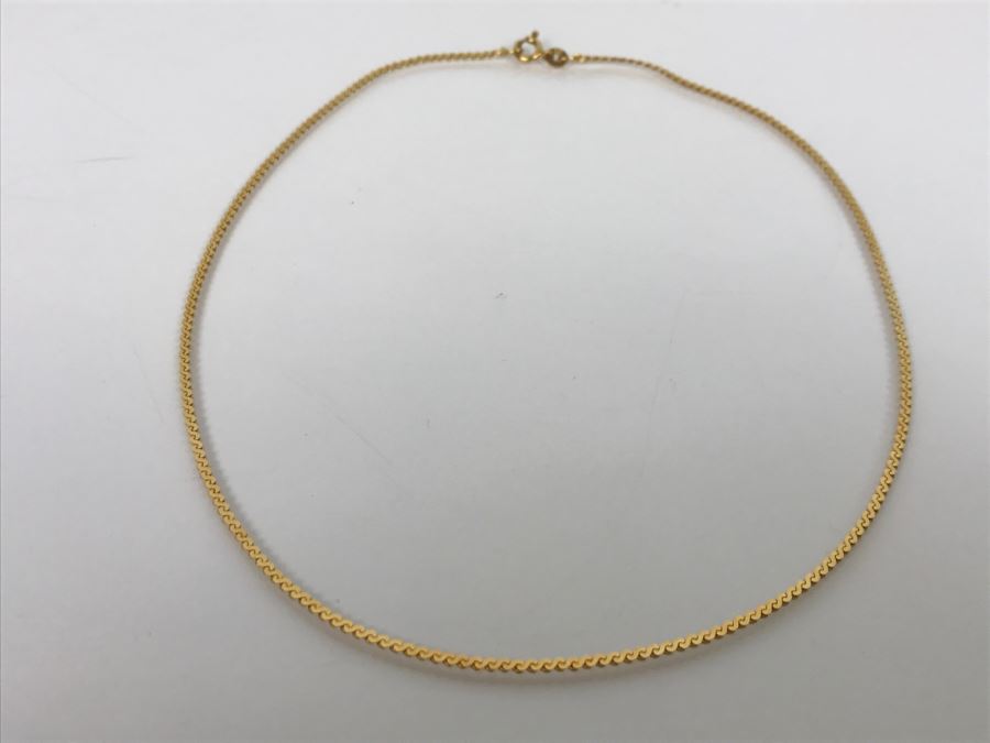 18K Yellow Gold Chain Choker Necklace 5.3g [Photo 5]
