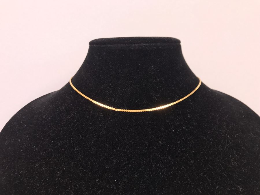 18K Yellow Gold Chain Choker Necklace 5.3g [Photo 3]
