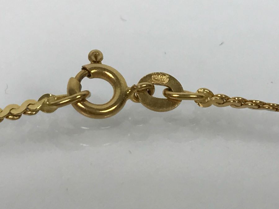 18K Yellow Gold Chain Choker Necklace 5.3g