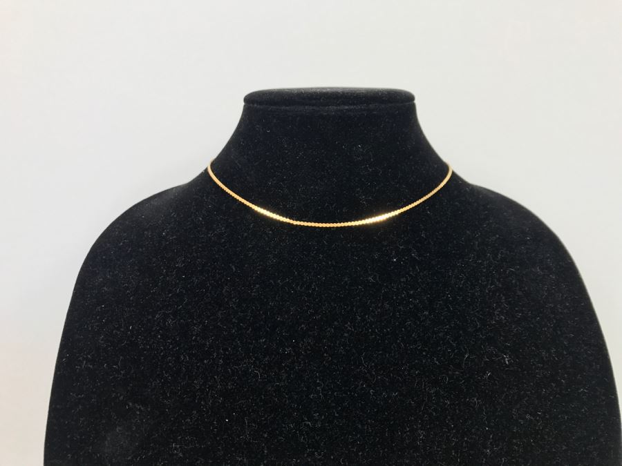 18K Yellow Gold Chain Choker Necklace 5.3g [Photo 1]