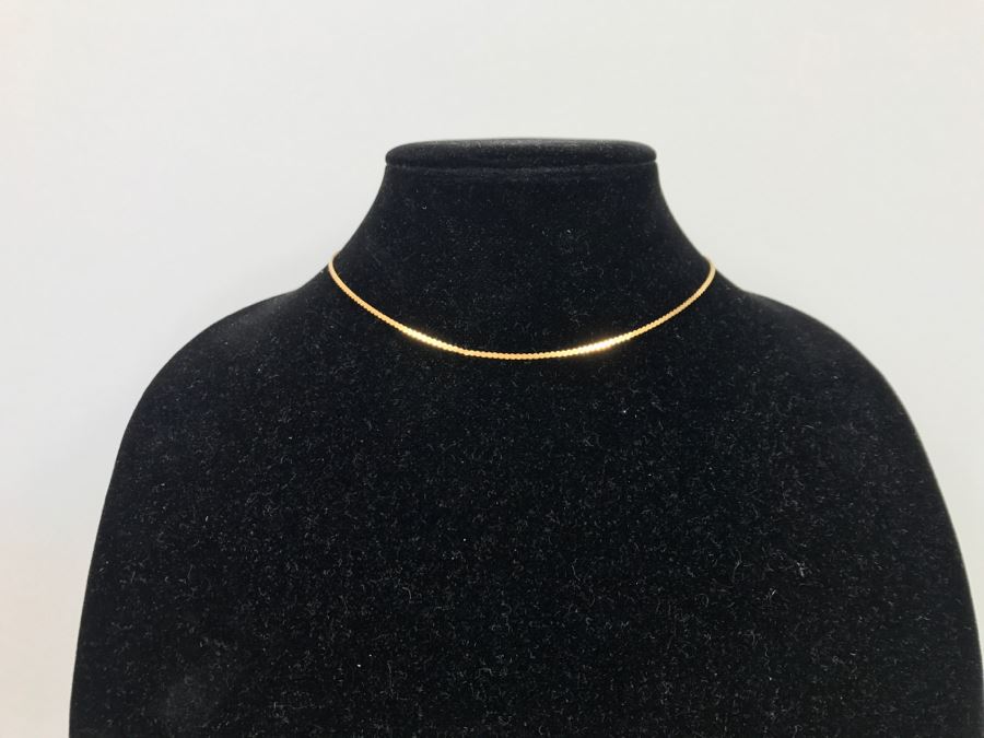 18K Yellow Gold Chain Choker Necklace 5.3g