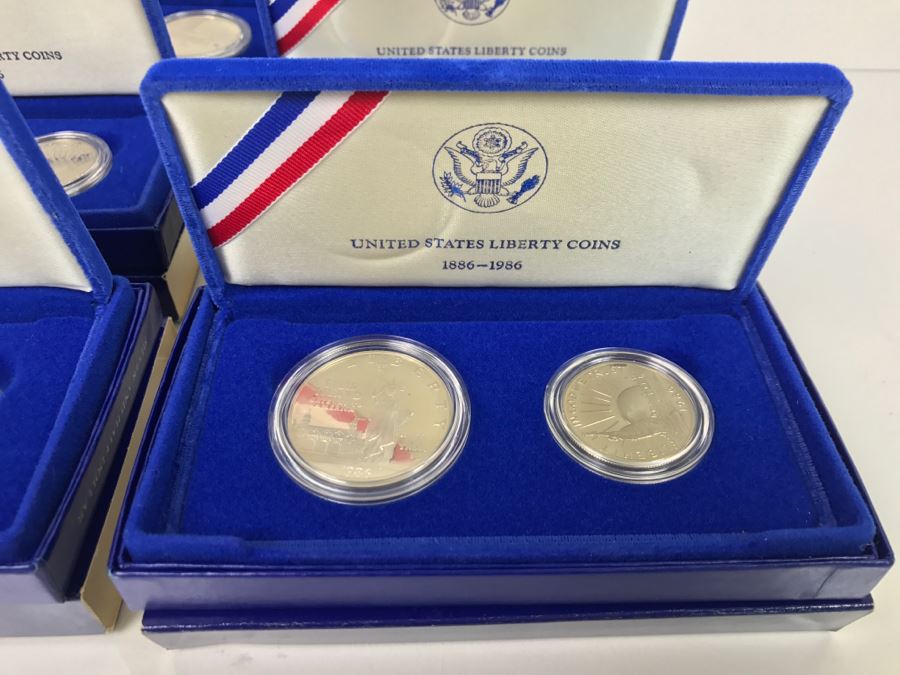(5) 1986 US Liberty Coins Sets With Liberty Silver Dollar And Liberty Half Dollar [Photo 7]