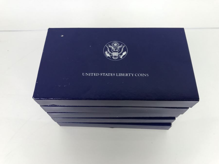 (5) 1986 US Liberty Coins Sets With Liberty Silver Dollar And Liberty Half Dollar [Photo 5]