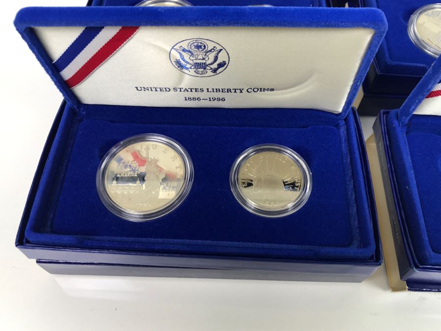 (5) 1986 US Liberty Coins Sets With Liberty Silver Dollar And Liberty Half Dollar [Photo 12]