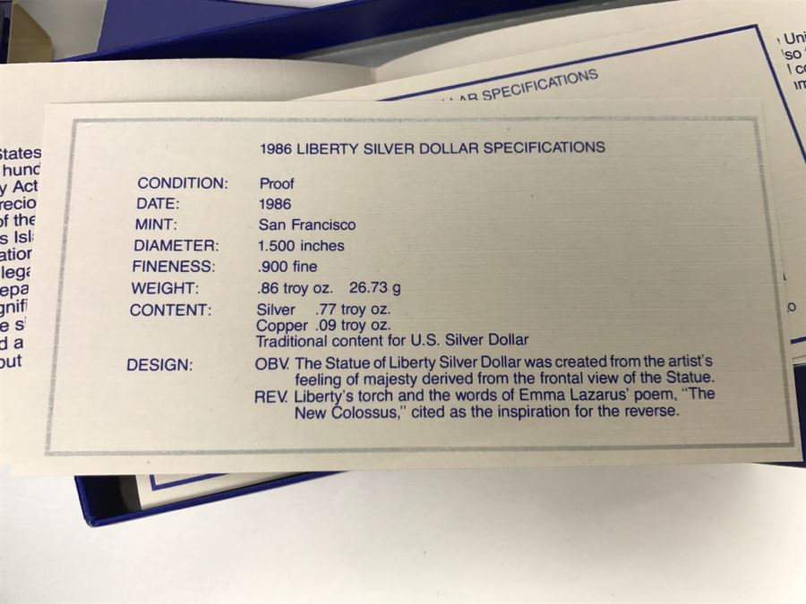 (5) 1986 US Liberty Coins Sets With Liberty Silver Dollar And Liberty Half Dollar [Photo 17]