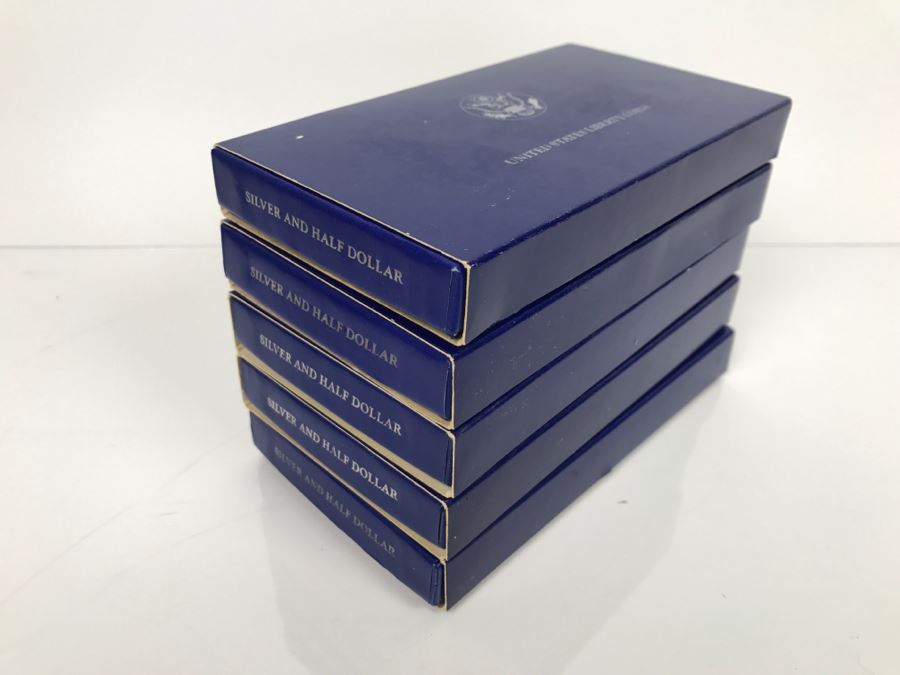 (5) 1986 US Liberty Coins Sets With Liberty Silver Dollar And Liberty Half Dollar [Photo 3]