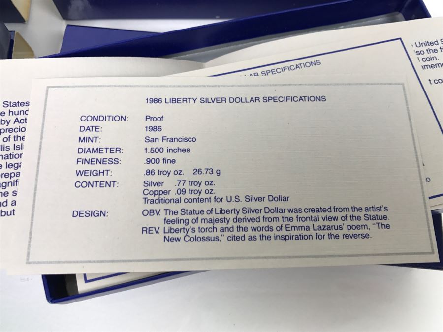 (5) 1986 US Liberty Coins Sets With Liberty Silver Dollar And Liberty Half Dollar [Photo 16]