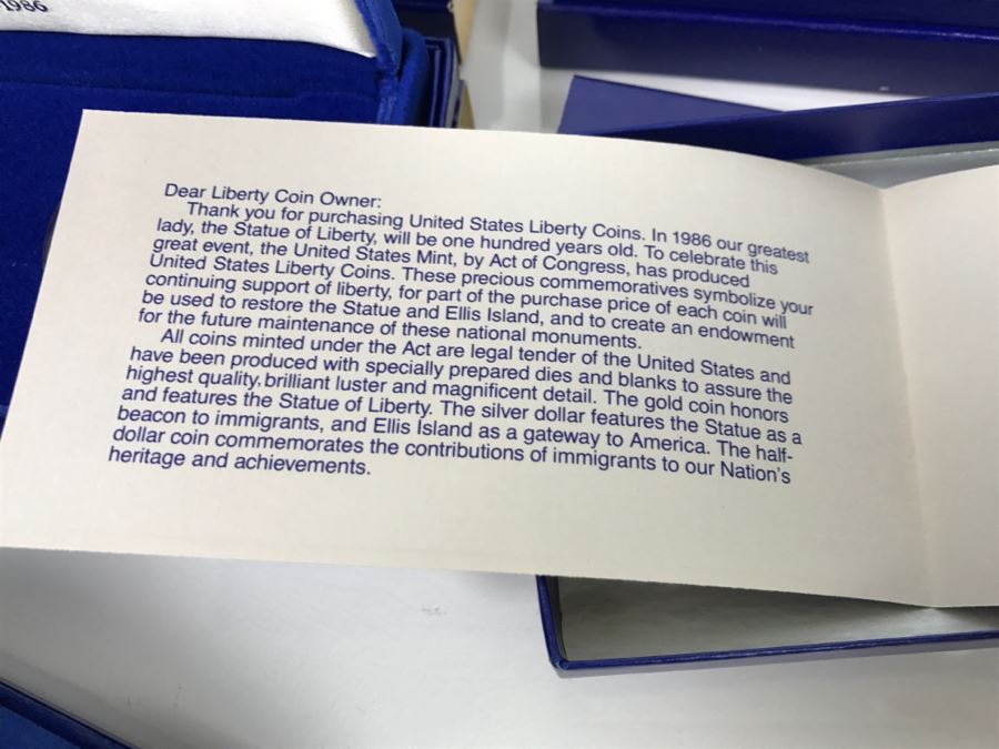 (5) 1986 US Liberty Coins Sets With Liberty Silver Dollar And Liberty Half Dollar [Photo 14]