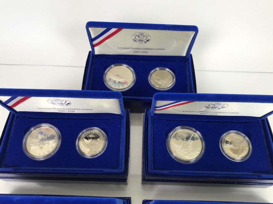 (5) 1986 US Liberty Coins Sets With Liberty Silver Dollar And Liberty Half Dollar [Photo 13]